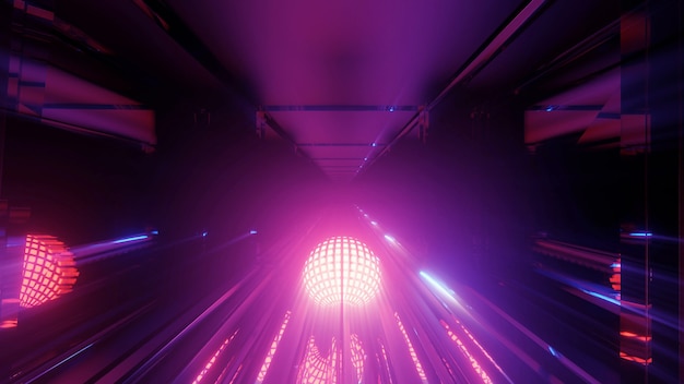 Foto gratuita fantastiche luci futuristiche techno sci-fi di forma rotonda