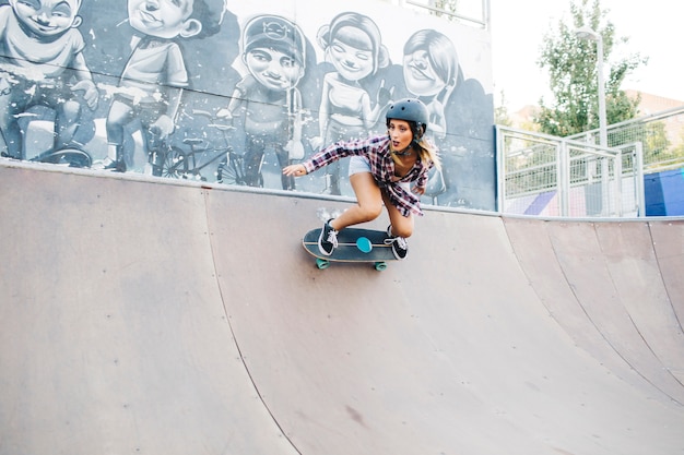 Cool skater woman