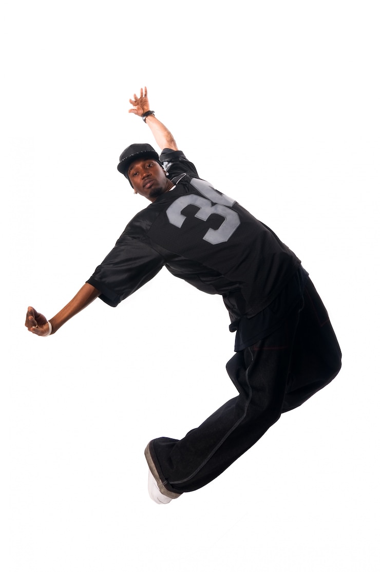 Free Photo cool young hip-hop man on white background