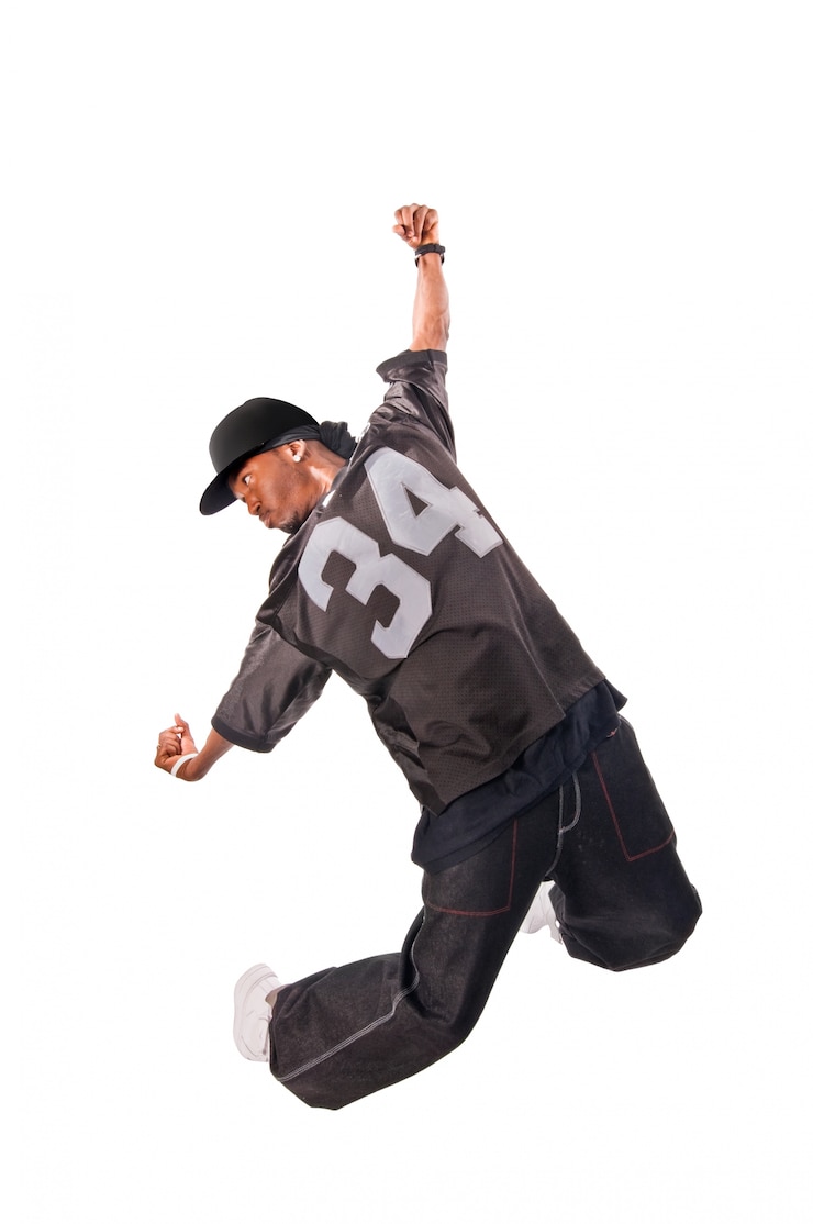 Free Photo cool young hip-hop man on white background