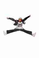 Free photo cool young hip-hop man on white background