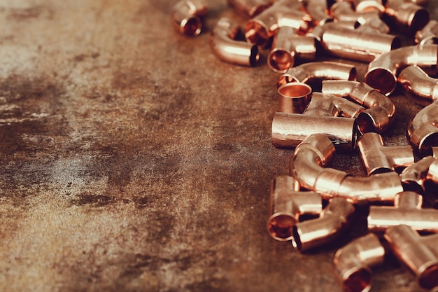 Free photo copper pipes