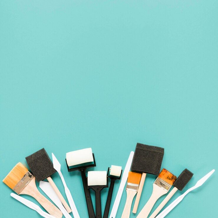 Free Photo copy-space artist brushes