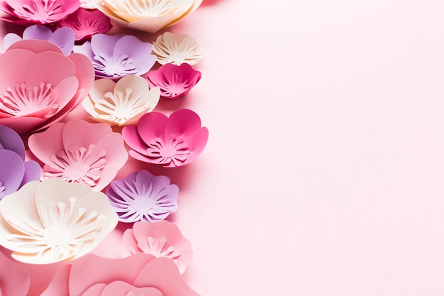 Copy-space красивые цветочные бумажные украшения