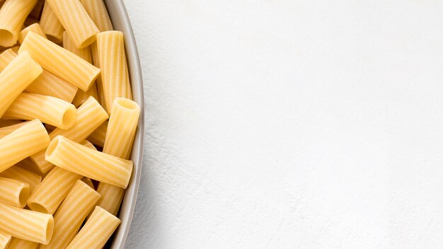 Copy-space bowl with tagliatelle