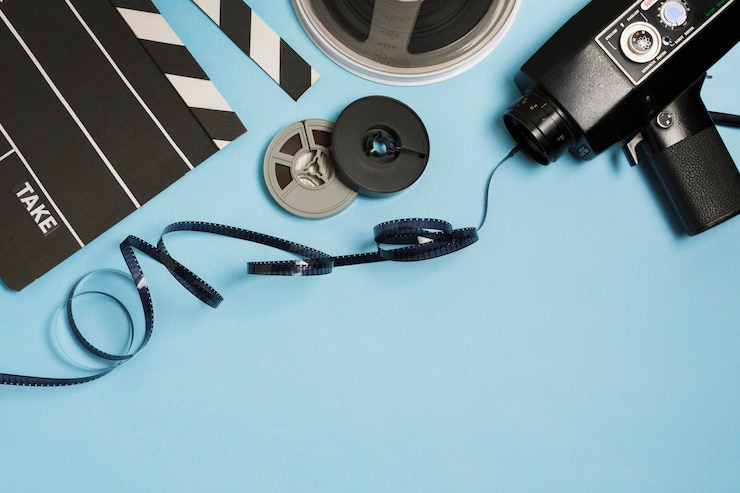 Free Photo copy-space cinema equipment