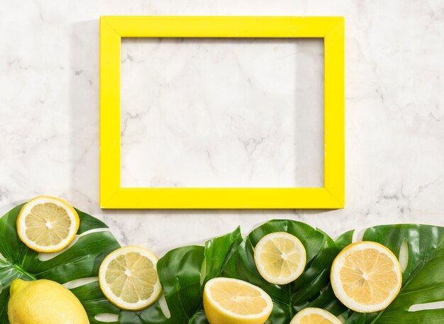 Copy space frame with lemons