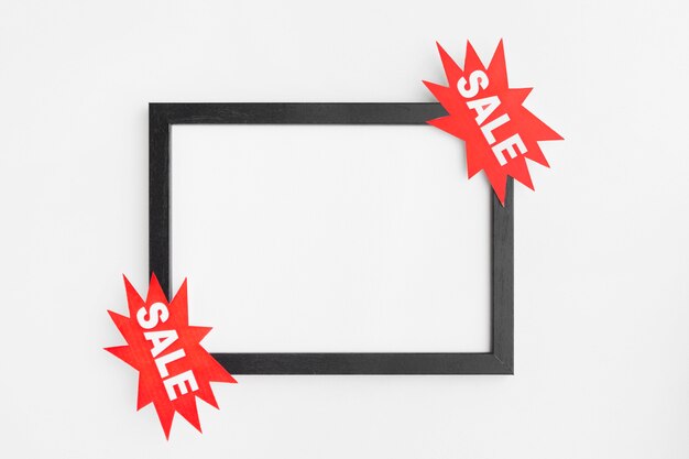 Copy space frame with sale label