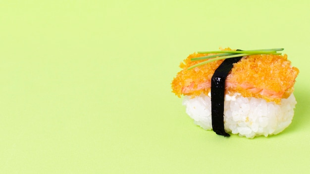 Free photo copy-space fresh sushi roll