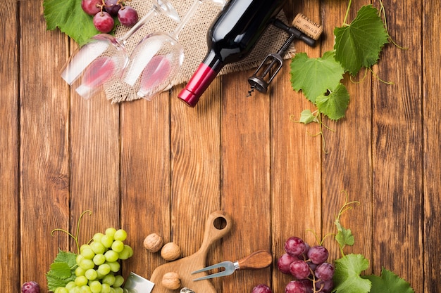 Копирование пространства виноградных лоз и вина