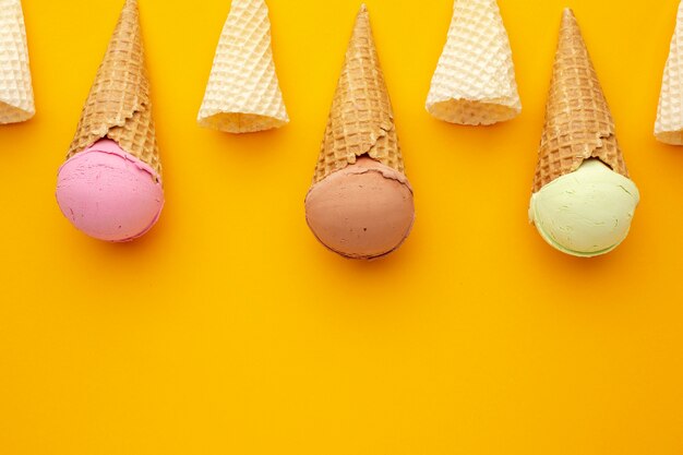 Free photo copy-space ice cream cones