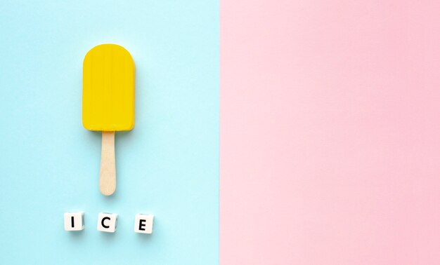 Copy-space ice cream on stick