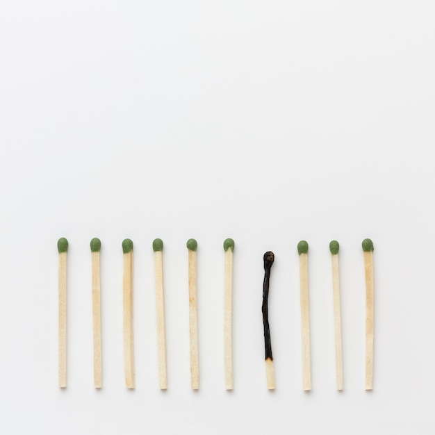 Free photo copy-space one burned match