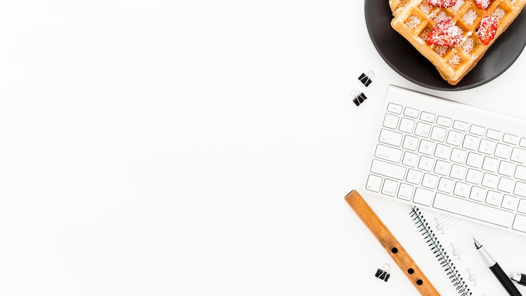 Free Photo copy-space waffles for breakfast