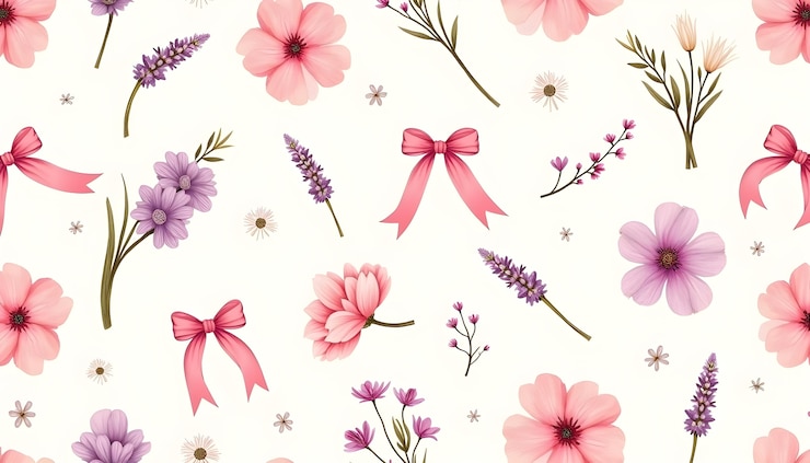 Free Photo coquette watercolor pattern