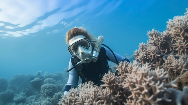 無料写真 サンゴの白化の脅威 海洋生物