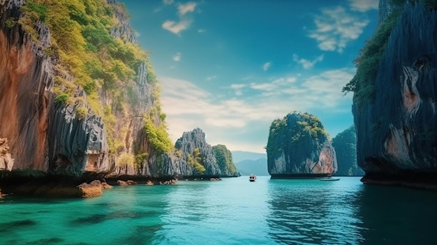 coral reef in the blue sea