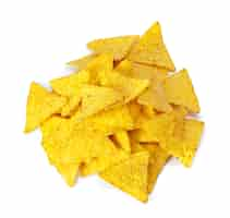 Free photo corn nachos on white background