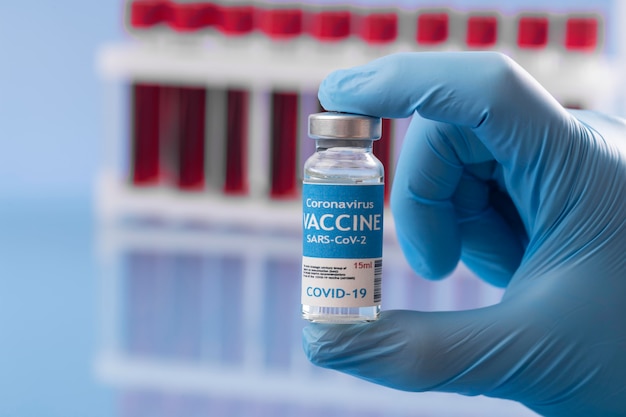 Coronavirus assortment with blood samples and vaccine