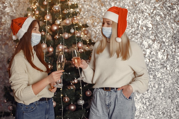 Coronavirus and Christmas concept.