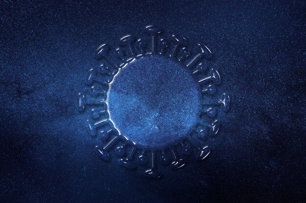 Coronavirus Symbol, COVID 19 virus sign, infection virus microbe, Outbreak coronavirus, space background