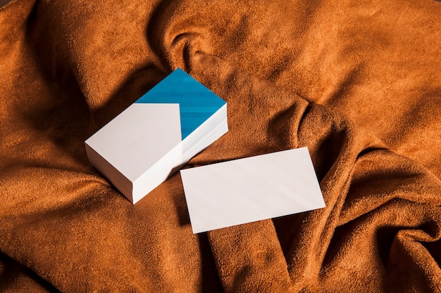 Corporate business cards on cloth