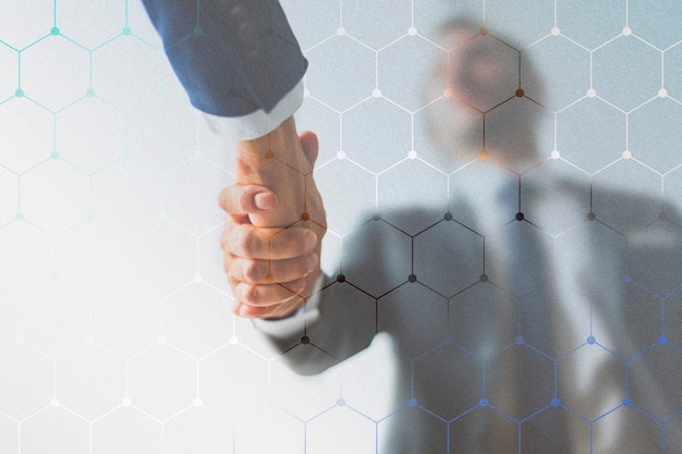 Free photo corporate business handshake between partners