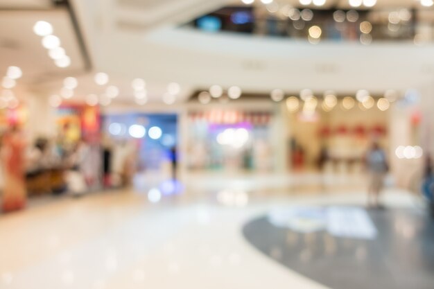 Corridor of mall unfocused