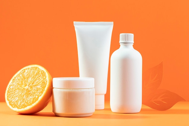 Cosmetic containers with orange