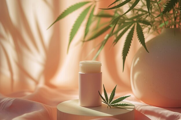 Cosmetic item with marijuana leaves