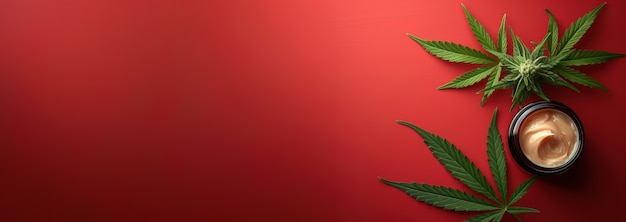 Косметическое изделие с листьями марихуаны