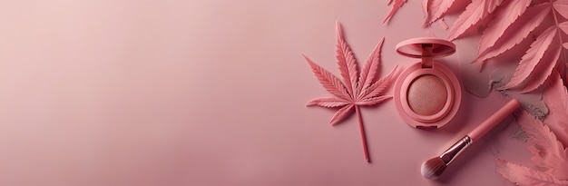 Free photo cosmetic item with marijuana leaves