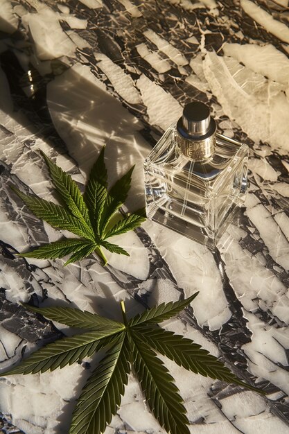 Cosmetic item with marijuana leaves