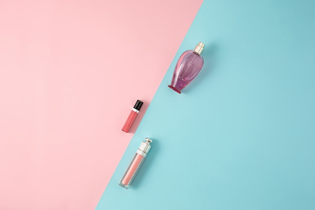 Cosmetics on modern colorful