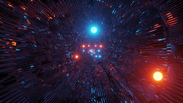青とオレンジのレーザー光のパターンを持つ宇宙背景放射 デジタル壁紙に最適 無料の写真