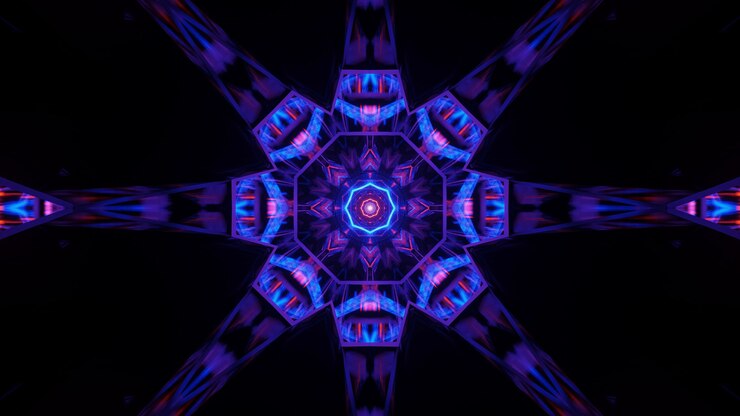 Free Photo cosmic background with colorful laser lights with cool shapes - perfect for a digital wallpaper