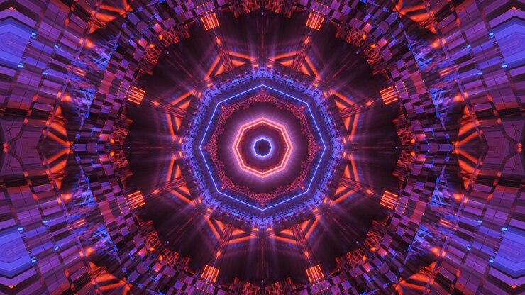 Free Photo cosmic background with colorful neon laser lights