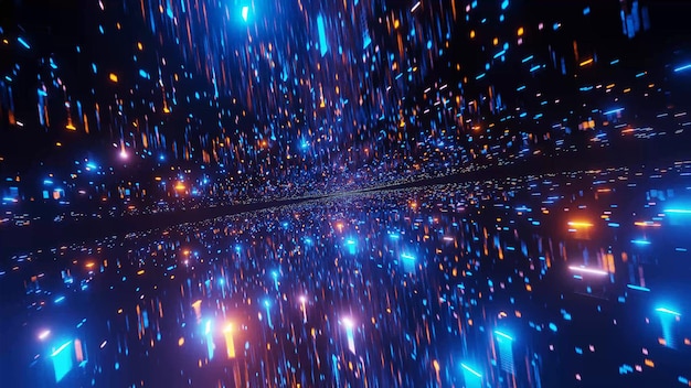 Foto gratuita ambiente cosmico con milioni di luci luminose colorate