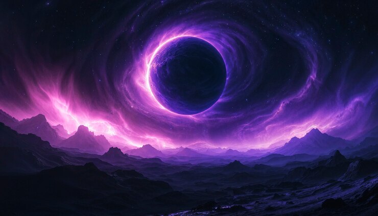 Free Photo cosmic purple planet
