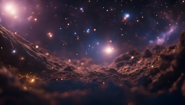 Cosmic space background with stars and nebula 3d rendering