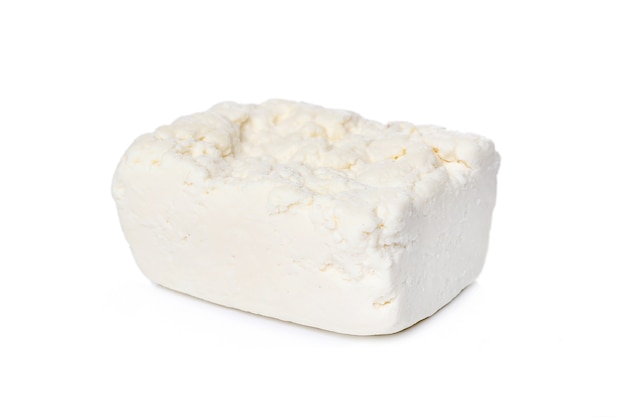 Cottage cheese on a white surface