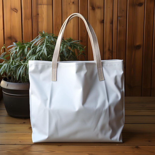 Foto gratuita modello di borsa tote grande realistica in cotone