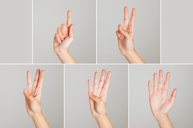 Free photo counting with fingers