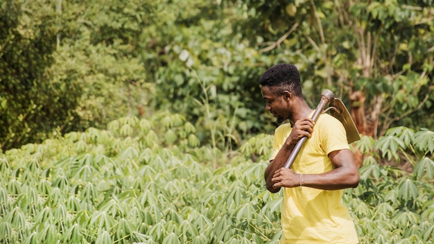 countryside man working the field