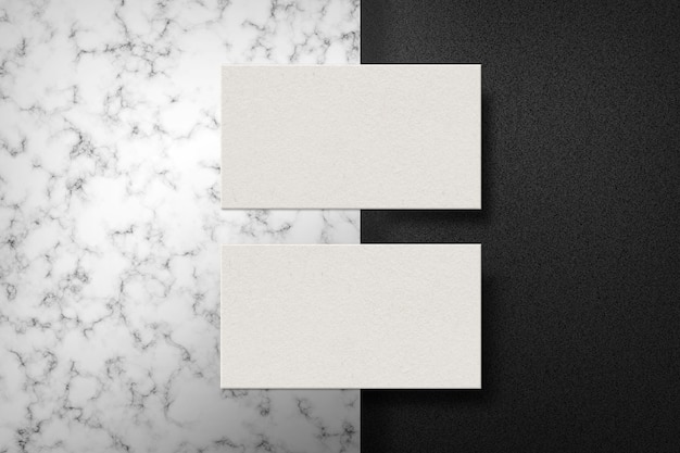 Couple of business card in marble surface