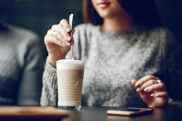 Couple in a cafe