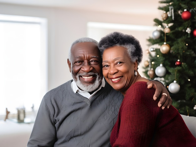 Free photo couple celebrating christmas together