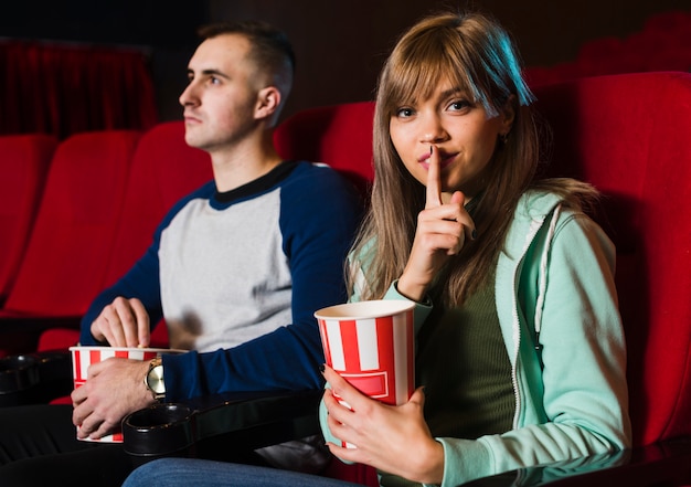 Couple in cinema