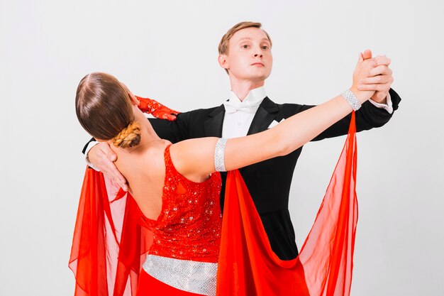 Couple dancing waltz