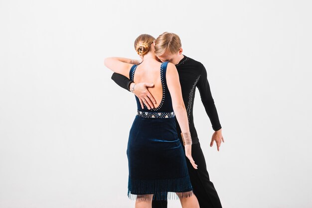 Couple embracing during dance